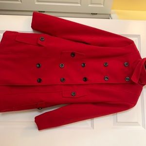 Red ladies pea coat